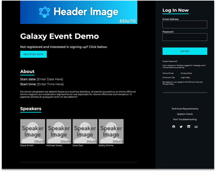 Midnight Login Page